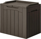 JUMMICO 31 Gallon Resin Deck Box Waterproof Indoor Outdoor Storage Boxes by JUMMICO