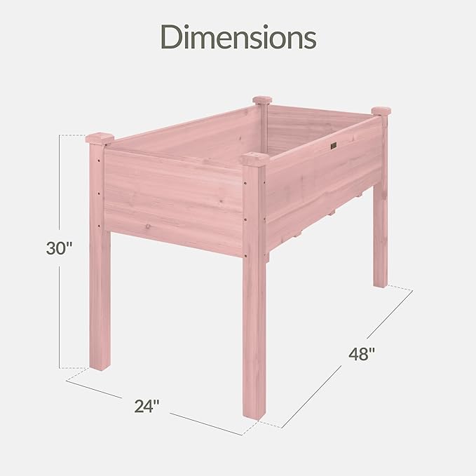 Best Choice Products 48x24x30in Raised Garden Bed, Elevated Wood Planter Box - Image 2