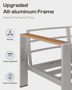Aluminum Outdoor Patio Furniture, 3 Seats All-Weather Outdoor Patio Sofa - Image 5