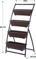 KHOMO GEAR Vertical Garden Planter Balcony Garden Outdoor 4 Tier Raised Bed Box - Image 2