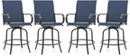Giantex Set of 4 Swivel Outdoor Bar Stools, All-Weather Bar Height Patio Chairs by Giantex