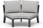 Outdoor Patio Sectional Modular Sofa, Aluminum 1 Piece Curved Patio Couch by Oasbira