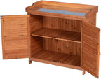 GDLF Outdoor Garden Patio Wooden Storage Cabinet Furniture Waterproof Tool Shed - Image 3