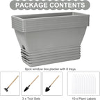Window Box Planter, 6 Packs 17 Inches Rectangle Planters Box - Image 3