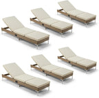 HOMREST Outdoor Chaise Lounge Chair Set of 6, Patio Wicker Lounge Chair by HOMREST