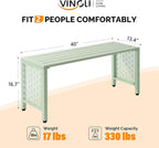 VINGLI 40in Outdoor Metal Bench, All-Weathe Backless Patio Bench - Image 3