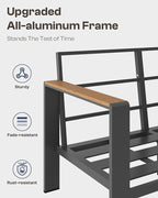 Aluminum Outdoor Sofa Bistro Set, 3 Piece Outdoor Patio Furniture Set - Image 4