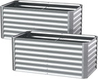 4X2X2ft Galvanized Raised Garden Bed, Outdoor Planter Box Metal Patio Kit - Image 8