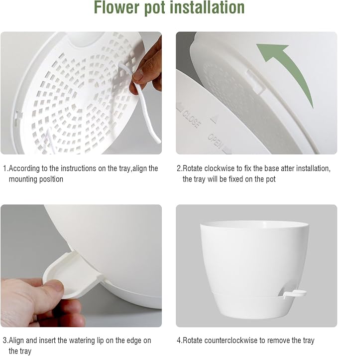 10/9/8 inch Medium Self Watering Pots, Plant Pots - Image 4