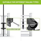 Heavy Duty Deck Railing Umbrella Holder, Adjustable Patio Umbrella Stand - Image 3