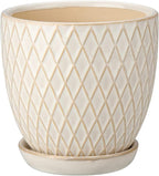 Oairse 4 inches Ceramic Planter Pots 3 Set of Small Round Flower Pots - Image 6