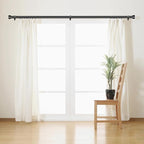 2 Pack Curtain Rods for Windows 66 to 120, 1 Inch Black Adjustable Heavy Duty - Image 3