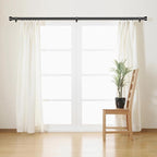 2 Pack Curtain Rods for Windows 72 to 144, 1 Inch Adjustable Black Heavy Duty - Image 3