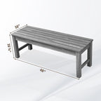 Psilvam 2-Person Outdoor Poly Lumber Patio Backless Bench, Fade-Resistant & - Image 3