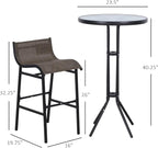 Outsunny 3 Piece Bar Height Outdoor Bistro Set - Image 7
