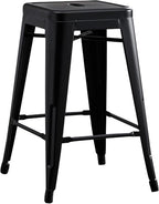 AC Pacific 24” Metal Backless Barstool Set of 2 – Country Rustic Style - Image 4