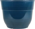 Garden Elements Indoor/Outdoor Glazed Brushed Happy Plastic Planter, Dark Teal by GardenElements