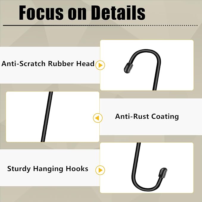 6 Pack 10 Inch Large S Hooks for Hanging Plants, Bird House, Kitchenware - Image 5