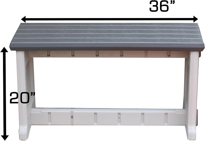 Bench, Deep Grey Top with Warm Grey Sides, 2 Pack - Image 3