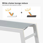 PURPLE LEAF Oversize Chaise Lounge Chair Outdoor 2 Pieces White Aluminum Lounge - Image 3