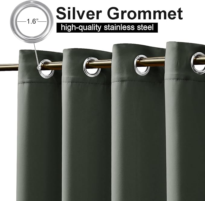 NICETOWN 2 Panels Outdoor Curtains Waterproof Fixed Grommet/Back Tab on Top & - Image 4