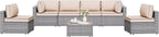 Shintenchi 7 Pieces Outdoor Patio Sectional Sofa Couch by Shintenchi