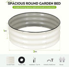 ZORMY Galvanized Raised Garden Bed Outdoor, Round Metal Planter Boxes 2 Pcs - Image 2