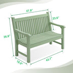 Psilvam Garden Bench, 2-Person Poly Lumber Patio Bench, All-Weather Outdoor - Image 2