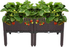 VINGLI Square Raised Garden Bed, Self-Watering Plastic Planter by VINGLI