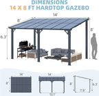 AECOJOY 14' x 8' Gazebo Outdoor Pergola - Image 7