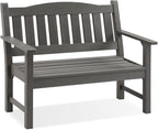 Psilvam 2-Person Outdoor Memorial Bench, All-Weather Poly Lumber Garden Bench by PsilvamGardenFurniture