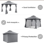 LAUSAINT HOME Semi-Permanent Outdoor Patio Gazebo 10'x10', Heavy Duty Party - Image 9