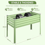 Raised Garden Bed with Legs, 48×24×32in Galvanized Raised Garden Beds Outdoor - Image 3