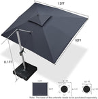 PURPLE LEAF 10' X 12' Patio Umbrella Outdoor Rectangle Umbrella Large - Image 8