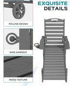 Ciokea Outdoor Lounge Chair Set of 4, All Weather Patio Chaise Lounge Chair - Image 5