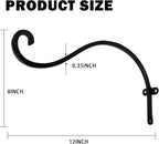 Hourleey 4 Pack Plant Hanger Outdoor, 12 Inch Heavy-Duty Hanging Plant Hook - Image 2