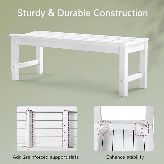 Stoog Outdoor Bench Set of 2, 2-Person Backless Outdoor Benches Weatherproof - Image 5