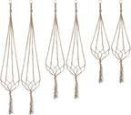Petutu Plant Hangers Indoor Macrame Hanging Planter Holder 6 Pack, 3 Sizes by Petutu