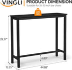 VINGLI Wooden Outdoor Bar Table, Wood Patio Counter Height Table, - Image 3
