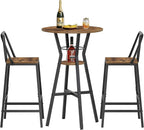 Bar Table, 2-Tier Round High Top Table, Pub Table, Home Bar Counter Height - Image 8