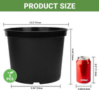 GREANER 5 Gallon Pots for Plants, Plastic Seed Starting Container for Succulents - Image 2