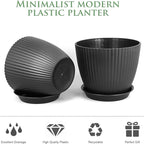 7/6.2/5.5/5/4.5/4 inch Flower Pots, 6 Pack Plant Pots - Image 4