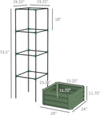 Outsunny Galvanized Raised Garden Bed, 73.5" Tall Outdoor Planter Box - Image 7