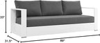 Modway Tahoe Aluminum Outdoor Patio Sofa in White Charcoal - Image 3