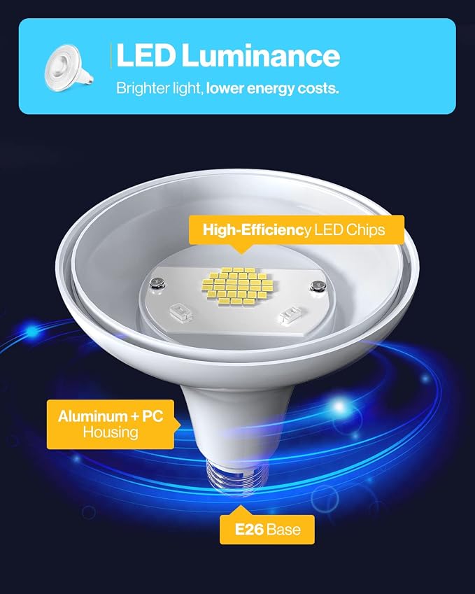 Sunco 48 Pack Outdoor Flood Light Bulb LED PAR38, Exterior Spotlight Bulbs - Image 3