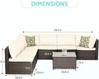 PayLessHere 8 Piece Patio Furniture Set Outdoor Furniture Sectional Sofa Set - Image 7