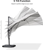 PURPLE LEAF 9' X 12' Left-right Tilt Patio Umbrella Outdoor Cantilever Swivel - Image 8