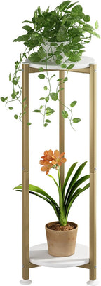 Plant Stand Indoor Corner Tall 2 Tier Metal Modern Flower Storage Plant Shelf by YIZAIJIA