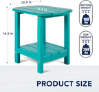 nalone Adirondack Side Table 16.5" Outdoor Side Table HDPE Plastic Double - Image 3