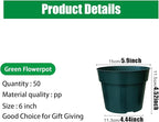 50 Pack 6 Inch Nursery Pots, Planting Grow Plastic Flower Pots, Thick Planters - Image 2